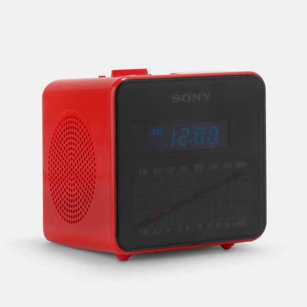 Sony Dream Machine ICF-C10W Red Alarm Clock and Radio Fashion