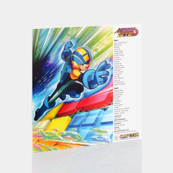 Yoshino Aoki - Mega Man Battle Network 3 (Original Video Game Soundtrack) LP Blue & White Split Vinyl Record Cheap - Image 3