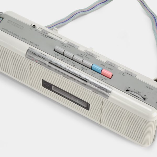 Realistic 14-752A AM FM Ivory Boombox Cassette Recorder For Discount - Image 4