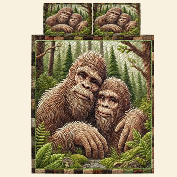 Gifts For Bigfoot Couple Quilt Bedding Set Special Line 01TODT160125 For Sale - Image 5